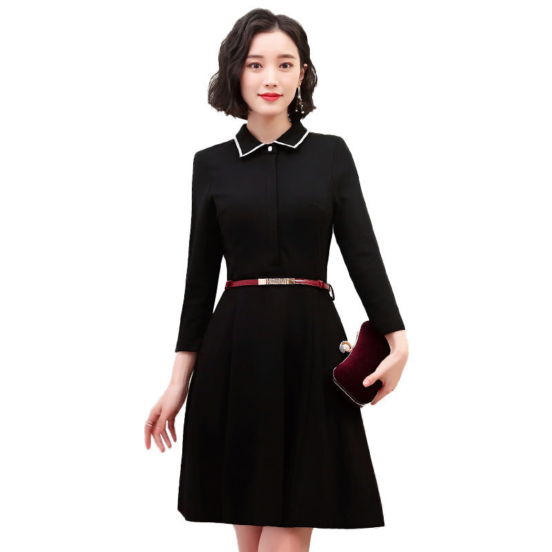 Spring Korean Style Suit Collar Dress