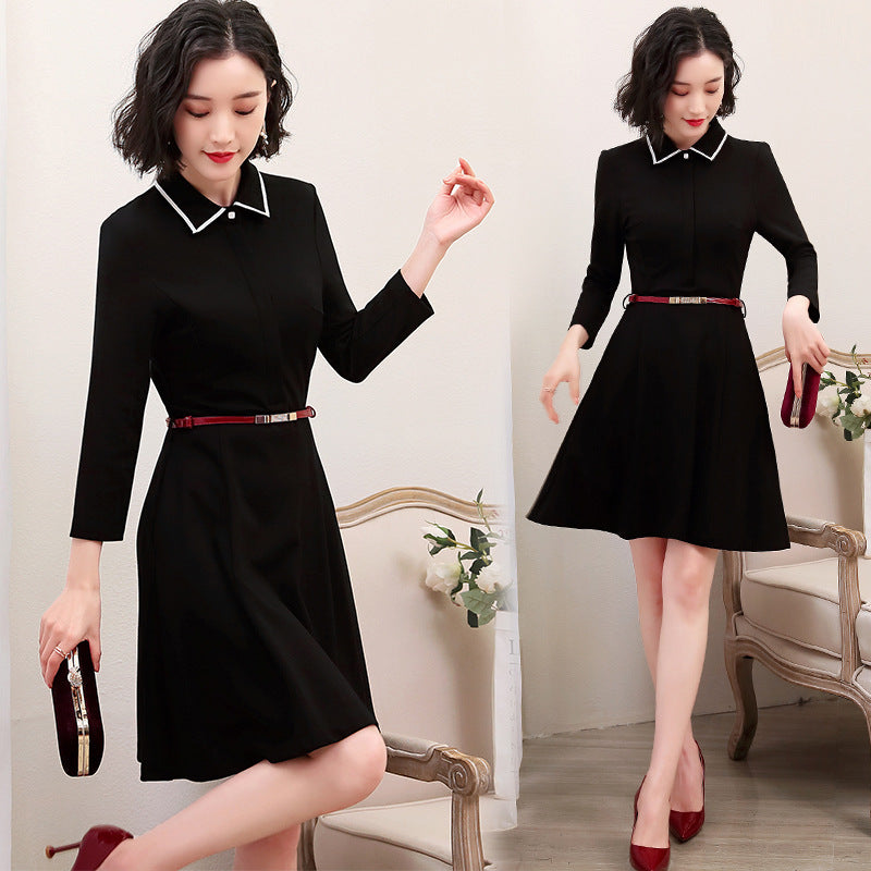 Spring Korean Style Suit Collar Dress