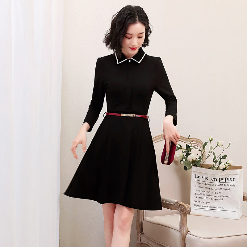 Spring Korean Style Suit Collar Dress