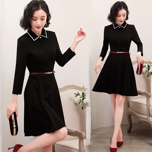Spring Korean Style Suit Collar Dress