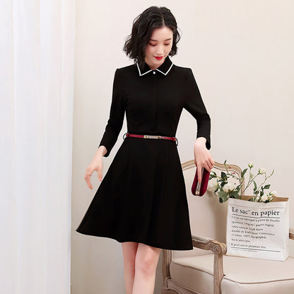 Spring Korean Style Suit Collar Dress